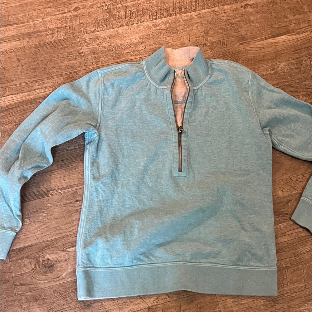 Tommy Bahama Men's Aqua Quarter-Zip Pullover